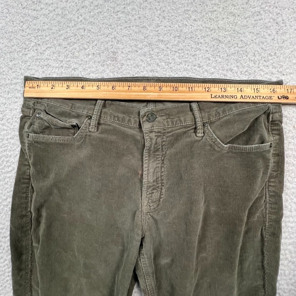 Mother Jeans Women 30  The Dropout Cropped Corduroy Olive‎ Green Hopscotch USA - Picture 9 of 15